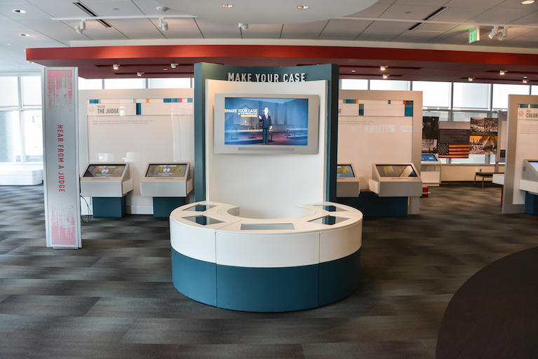 A view of the learning center exhibits