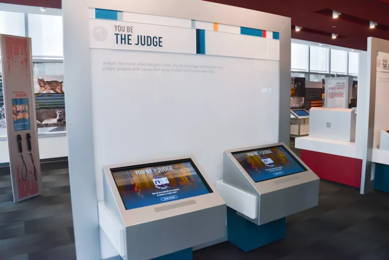 A view of the learning center exhibits